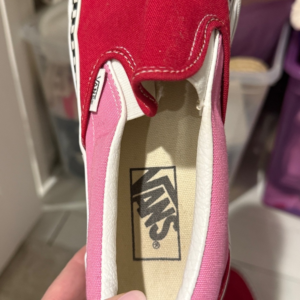 Vans Two-Tone Red and Pink Slip-Ons M 6.5/ W 8 - Picture 6 of 8